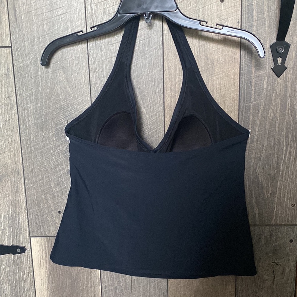 St. John’s Bay Women’s Tankini Studded Halter Swim Top. Black. Size 12. - Picture 4 of 7